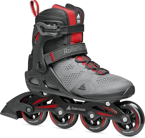 Rollerblade Macroblade 84 Men's Adult Fitness Inline Skate, Dark Gray & Red, Performance Inline Skates