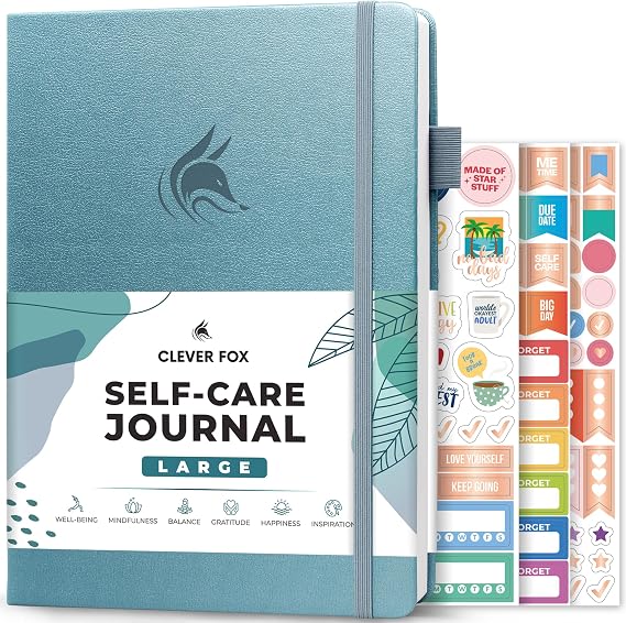 Clever Fox Self-Care Journal for Women, Daily Planner 7x10 Aquamarine