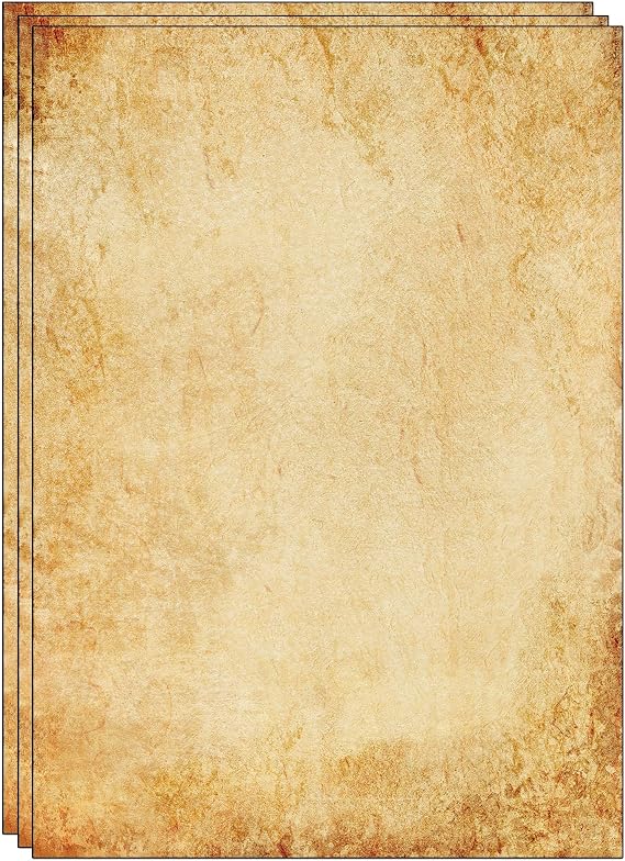 50 Sheets of old looking/Vintage Design Paper DIN A4. Great for vintage invites and letters
