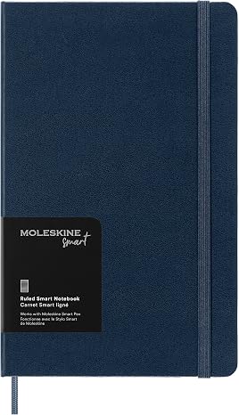 Moleskine Striped Smart Notebook L Size Sapphire Blue Hard Cover