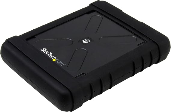 USB 3.0 to 2.5" SATA SSD/HDD Enclosure - UASP Enhanced External Hard Drive Enclosure - MIL-STD-810G Rated Case (S251BRU33),Black | MIL-STD-810G rated case, Water and dust resistant, Shock-resistant, Removable silicone sleeve, 5Gbps