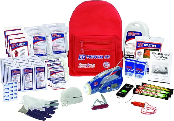 ER Emergency Ready 4 Person Ultimate Deluxe Backpack Survival Kit, SKBP4DD