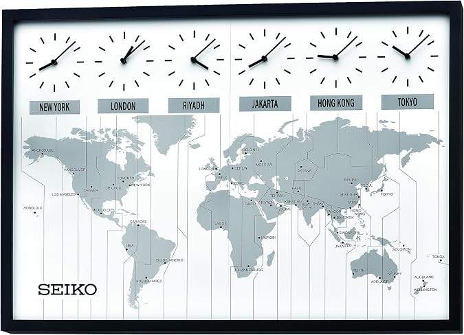 Seiko 24" Classic Six City World Time Wall Clock
