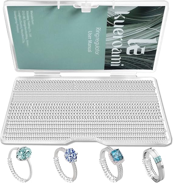 Ring Size Adjuster for Loose Rings - Invisible Ring Guards for Women Loose Rings,20Pcs-4 Sizes,Transparent Spiral Silicone Ring Sizers Set,Perfect for Engagement Ring (Get More)
