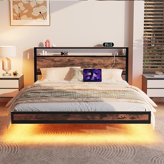Floating Bed Frame King Size, Black