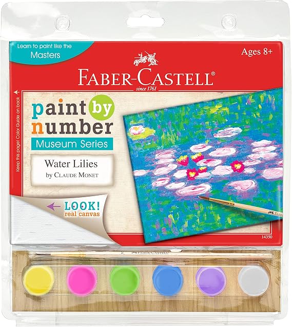 Faber-Castell Museum Series Paint by Numbers - Claude Monet Water Lilies - Number Painting for Kids and Adult Beginners