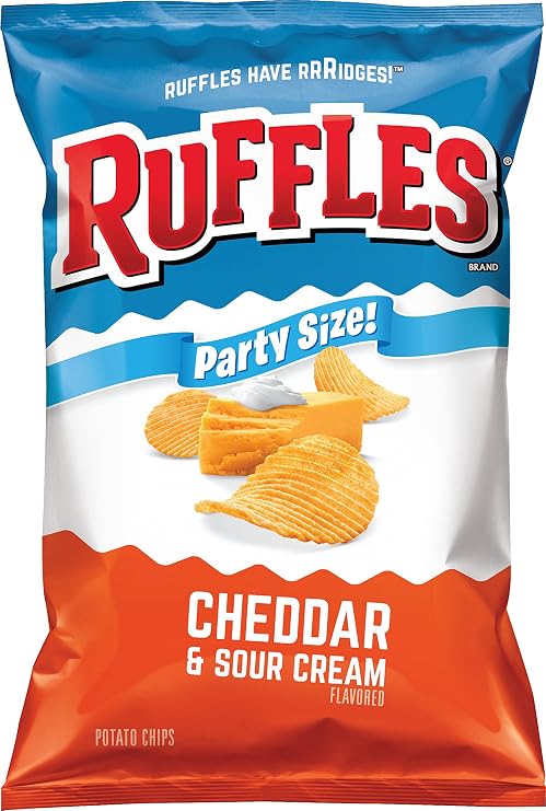 Ruffles Cheddar & Sour Cream Flavored Potato Chips, Party Size! (13 Ounce)