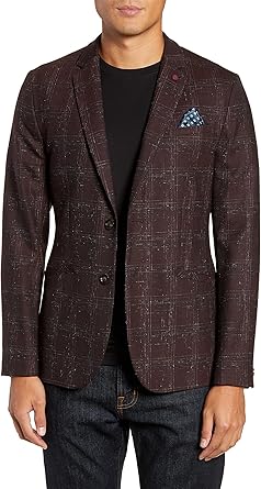 NWT Ted Baker of London Men's Ted Baker DAR Boucle Jacket Dinner Suit Blazer Maroon XL