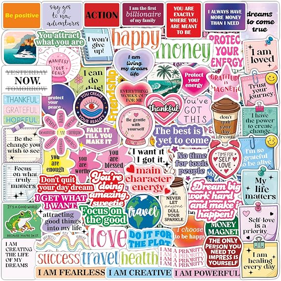 Vision Board Stickers for Women - Vision Board Supplies Kit - Positive Quote, Inspiration Stickers - Gifts for Women