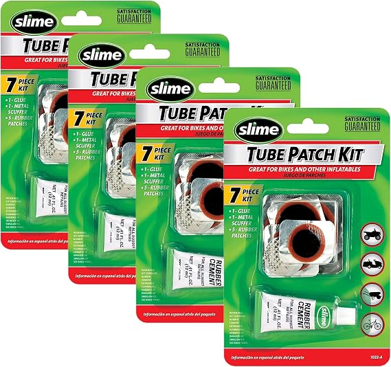 Slime 1022-A Rubber Tube Patch Kit With Glue, Pack of 4
