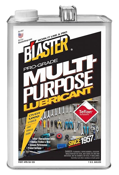 BLaster Multi-Purpose Lubricant All-in-One Lubricant Spray for Moving Parts Helps Reduce Friction, Prevents Rust & Corrosion, Works on Tools, Hinges, Chains, Gears & More 1 Gallon (Case of 4)