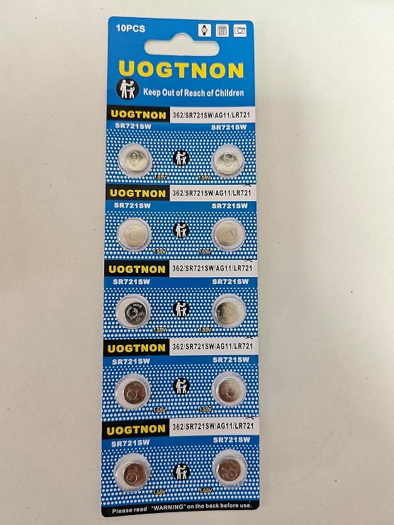 UOGTNON 362 SR721SW Watch Battery 1.5V Button Cell (10-Pack)
