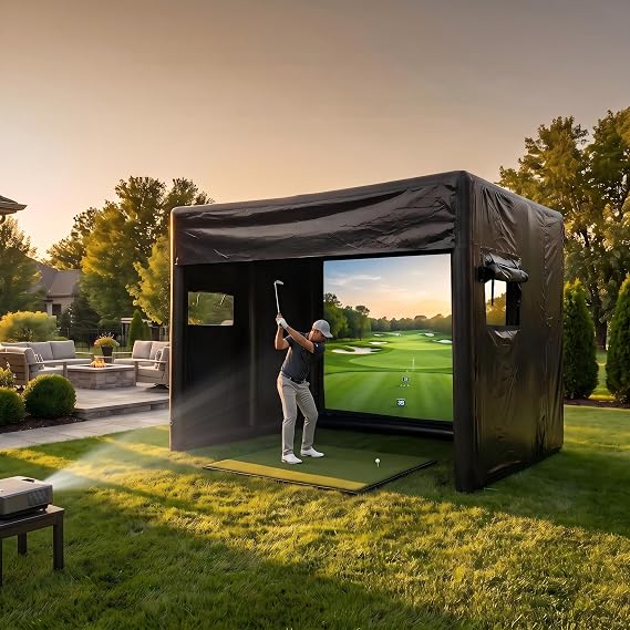 Portable Inflatable Golf Simulator 10 * 13 * 10 FT Commercial PVC Golf Tent