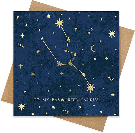 Manta Makes Luxury gold foil constellation card | zodiac greeting card | stars astrology card constellations | star sign card zodiac birthday card horoscope