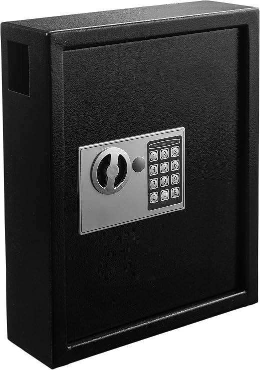 AdirOffice Steel Key Holder Wall Mount - 40-Key Lock Box with Code, Key Cabinet, Valet Parking Key Box, Car Dealer Key Cabinet - Space Saving Locking Key Box with Digital Lock