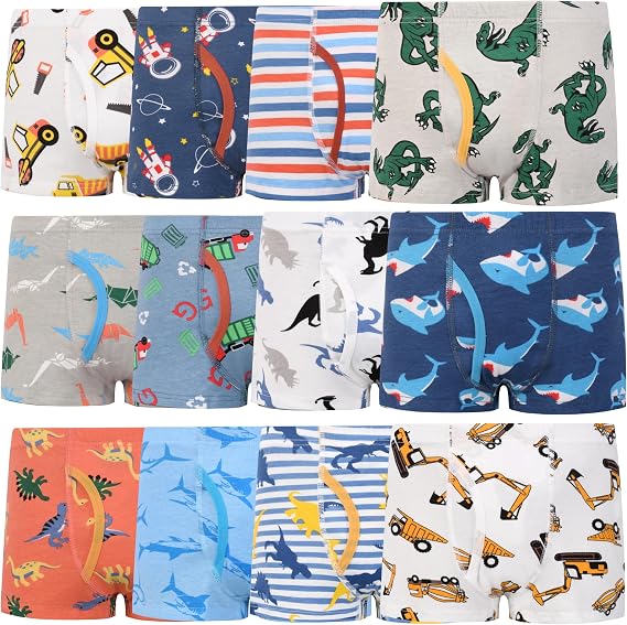 Boys Underwear 12 Pack Soft Boxer Brief | Soft,Cotton,Toddler,Kids,Animal,Comfortable,Panites,Multi-pack