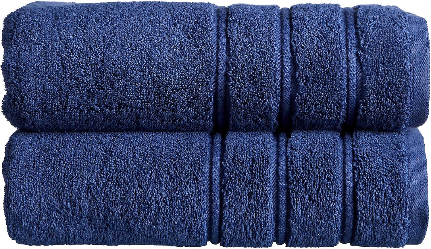 Christy Antalya Large Bath Towels | Set of 2 | 100% Turkish Cotton | 600GSM | Soft Plush Luxury Towel Set | 70cm x 125cm | Quick Dry | Denim Blue