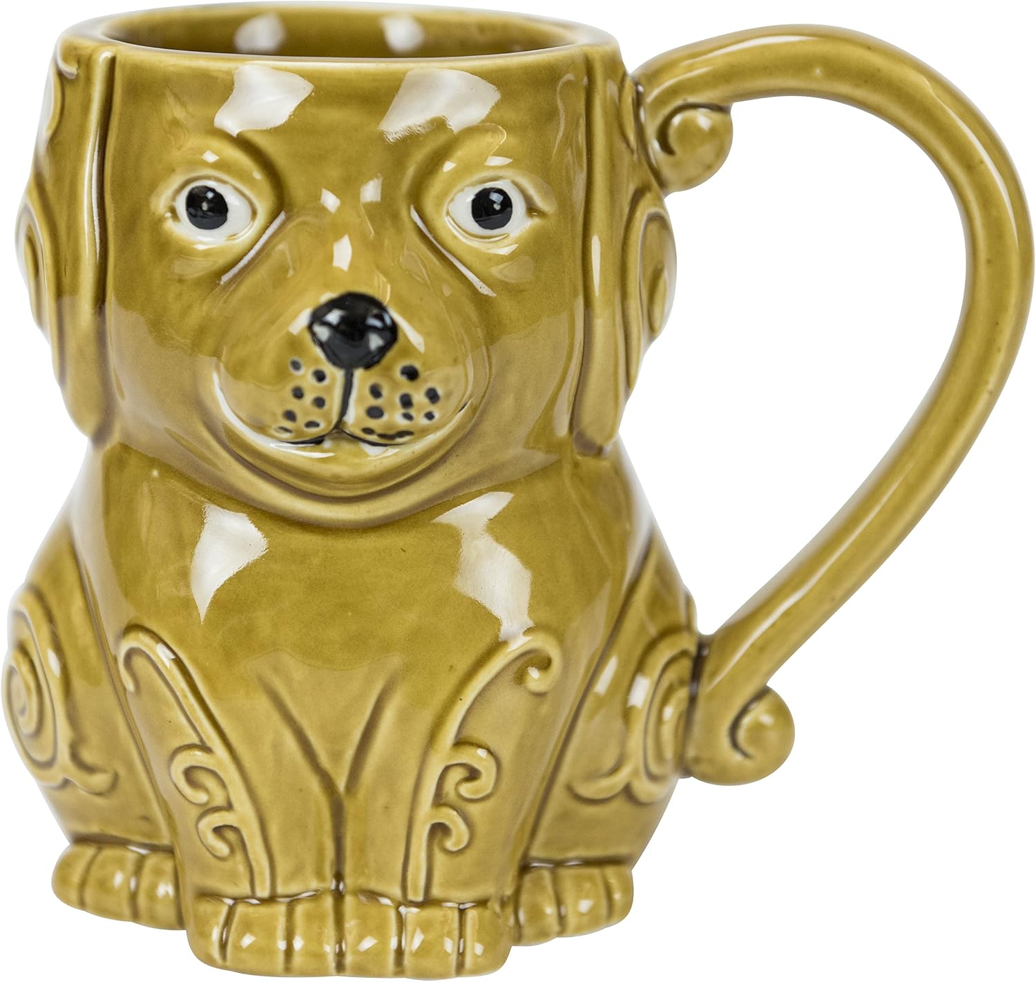 Hand-Painted Stoneware Dog Mug by Boston Warehouse