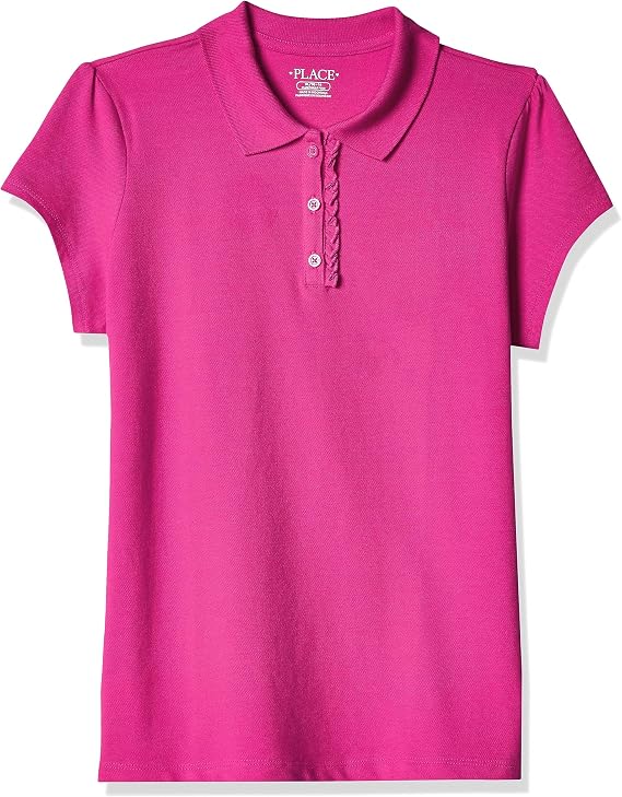 The Children's Place Girls Short Sleeve Ruffle Pique Polo
