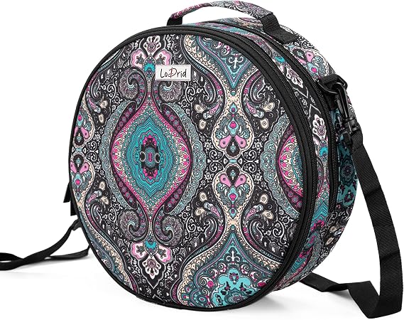 LoDrid Embroidery Bag, Double-Layer Embroidery Project Storage Bag, Totem | Embroidery Kits Storage, Handle, Shoulder Strap, Totem, Bag Only