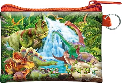 3D LiveLife Coin Purse - Dinosaur Mountain from Deluxebase. Lenticular 3D Jurassic Purse. Cash, coin and card holder with secure zipper featuring artwork licensed from renowned Michael Searle