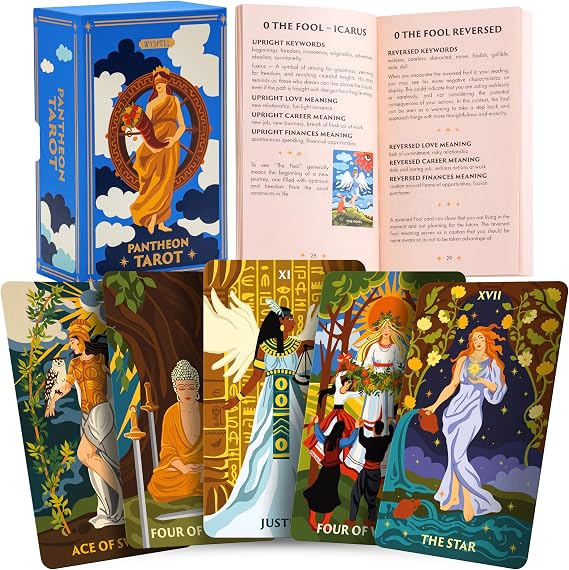 Wyspell Tarot Cards with Guide Book - Pantheon Tarot Deck - Unique Design