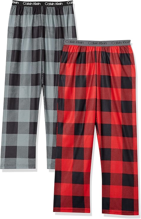 Calvin Klein Kids Boys' Super Soft Brushed Micro Pajama Pant 2-Pack