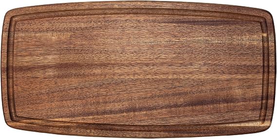 TB Home Acacia Wood Cutting Board with Juice Groove, Wooden Chopping Board for Kitchen, 14 x 7 x 5/8