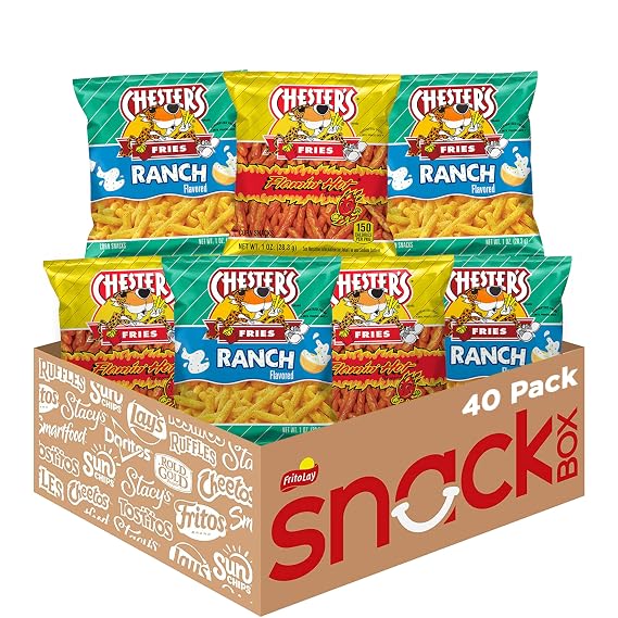 Chesters Fries, Hot & Ranch Flavored Variety Pack (Pack of 40)