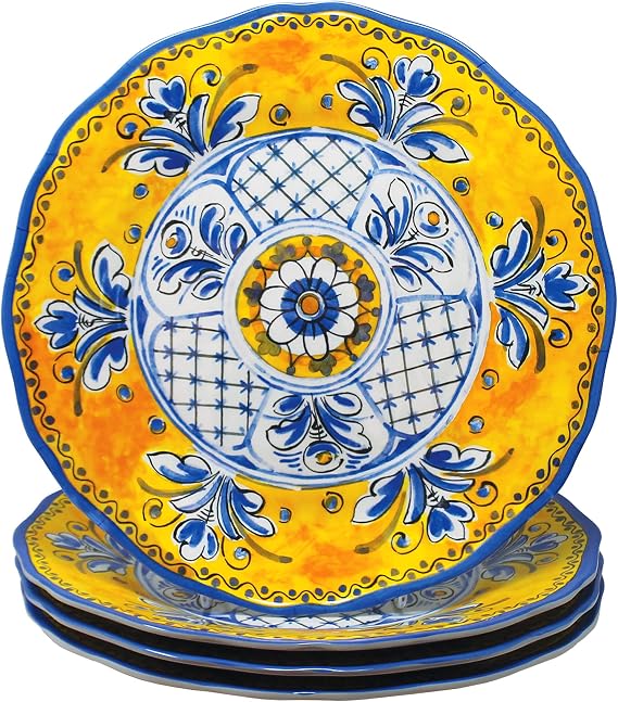 Le Cadeaux Melamine 11 inch Dinner Plate Set of 4, Benidorm