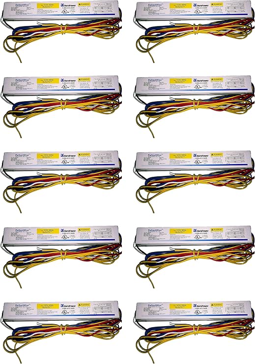 DXE2H8RS 10pack Ballastwise Electronic Ballast for Lamp Type 2 F32T8 F25T5 F17T8, 4 FT T8 Bulb DXE2H8 (set of 10)