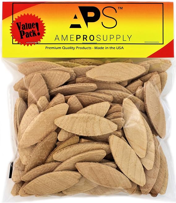 Wood Biscuits (Size 10) for Biscuit Joiner Tool Furniture DIY or Handcraft Woodworking Projects - Die-Cut from Beechwood Blanks and Crosshatched for Better Glue bonding (10)