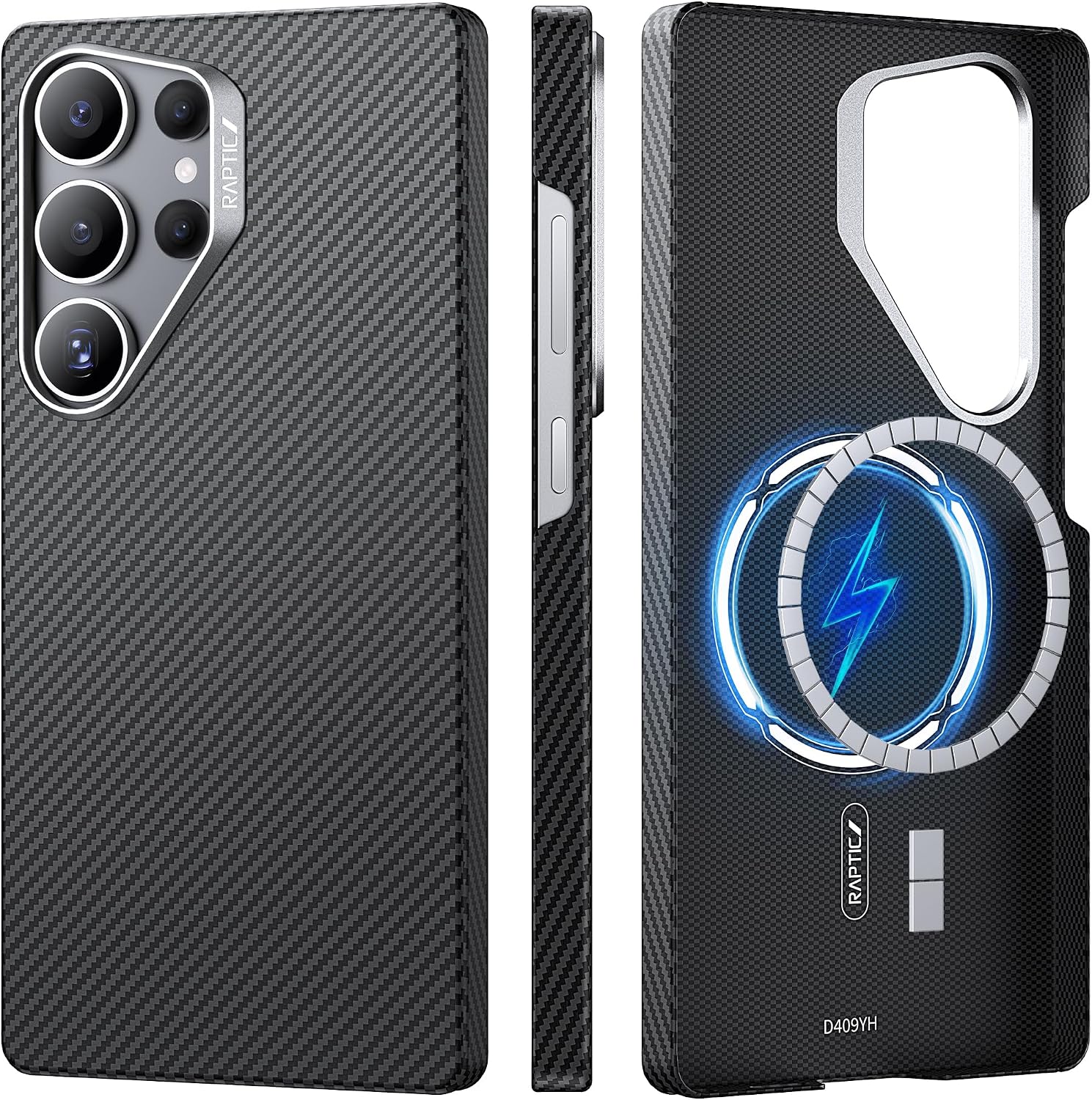 RAPTIC Samsung Galaxy S25 Ultra için Manyetik Kılıf, MagSafe ile Uyumlu, Kaymaz ve İnce Hafif Dokunma Hissi, 600D Aramid Elyaftan Üretilmiş Galaxy S25 Ultra Kılıf, 6,9 inç