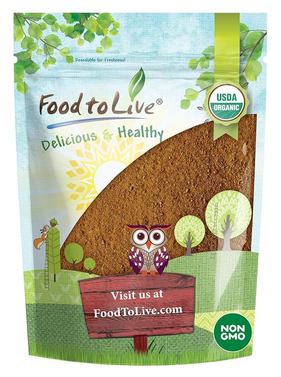 Food to Live Organic Freeze-Dried Acerola Cherry Powder, 8 Ounces Non-GMO, 100% Pure, Kosher, Raw, Non-Irradiated, No Additives, Vegan Superfood, Bulk, Great for Juice, Drinks and Smoothies, Rich in Vitamin C