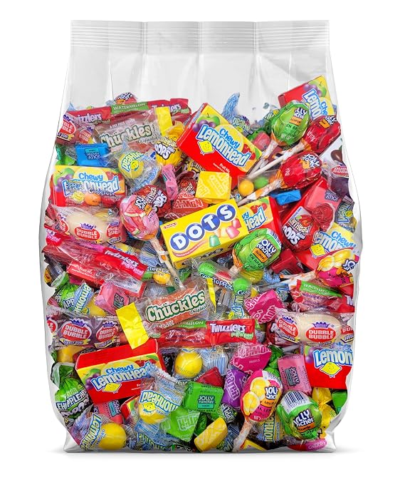 Yummy Chew Assorted Candy Bulk Variety Pack - Bulk Candy Assortment - Individually Wrapped Fun Size Candy Bags - Pinata Candy Mix - Halloween Candy - Mega Candy Mix for Any Occasion - 3 Pounds