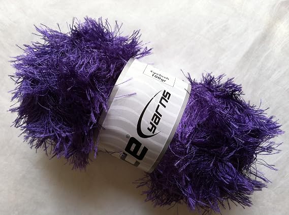 Large 100 Gram Skein Purple Eyelash Yarn Fun Fur 164 Yards