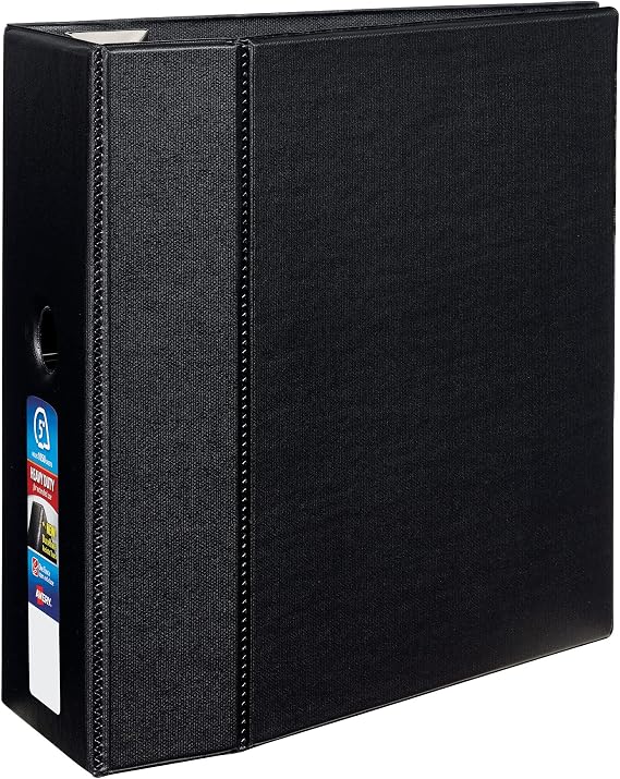 Avery Heavy-Duty Binder with 5-Inch One Touch EZD Ring, Black (79986)