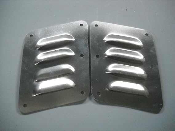 Pair of Angled Aluminum 3" 4 Louver Panels (Bolt-On) Kit