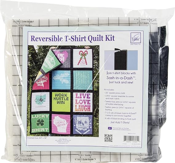 Reversible T-Shirts Quilt Kit - Black Sashing