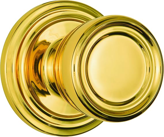 Brinks Push Pull Rotate Door Locks Barrett Passage Knob, Polished Brass, 23045-105