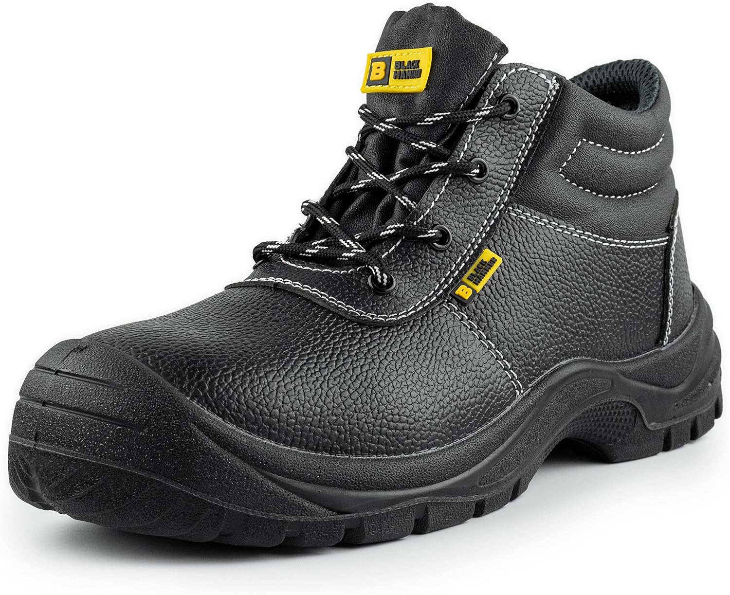 Black Hammer Mens Safety Boots Work Shoes Leather Steel Toe Cap Lightweight Footwear S3 SRC 1400
