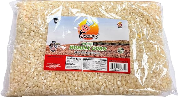 Yummmy White Hominy Corn 56 oz, Kosher certified, 100% Natural Maiz trillado blanco, Premium