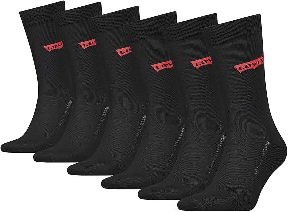 Levi’s Classic-Socken Normalschnitt langlebige Socken aus Bio-Baumwolle mit recycelten Anteilen 6er-Pack