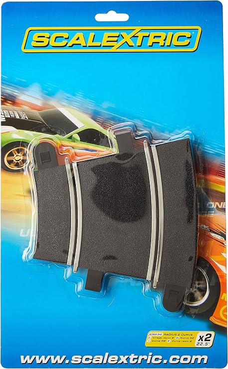 Scalextric C8234 Radius 2 Curve 22.5 degree x2 (C154) 1:32 Scale Accessory | 1:32 Scale Extension for Slot Car Set, Racing Gift Ideas for Adults & Kids, Racing Game Accessories