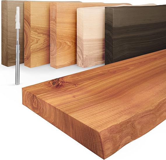 LAMO Wall Shelf Wood Wane Shelf Colour: Dark Invisible: Floating Shelf 160 cm