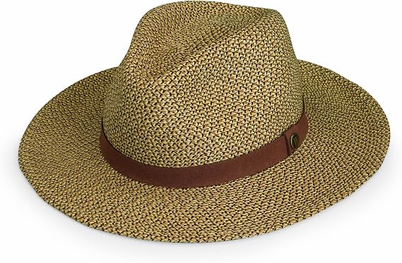 Wallaroo Hat Company Mens Outback Fedora Lightweight Wide Brim Natural Fiber Hat, UPF 50+ UV Protection, Travel Sun Hat