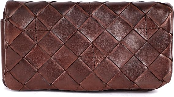 Genuine Leather Wallets for Women, Small Wallet for Ladies Zipper Coin Purse Credit Card Holder with Strap (VL-167-BROWN)