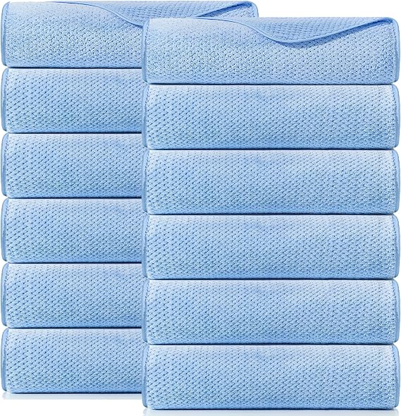 12 Pack Grey Oversized Bath Towel Set 35in x 70 inches Bathroom Towel Extra Large Bath Sheets for Shower Pool Beach Bathroom Super Absorbent Soft Quick Dry Towels (Blue)