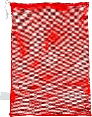 Champion Sports Mesh Equipment Bag Heavy-Duty Nylon Drawstring Bag with Lock & ID Tag, Breathable Storage Sack for Balls, Swim Gear, Laundry & Toys, Multiple Sizes & Colors