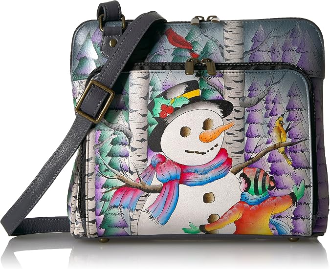 Anna By Anuschka Handpainted Leather Women's Zip Around Organizer Cross Body